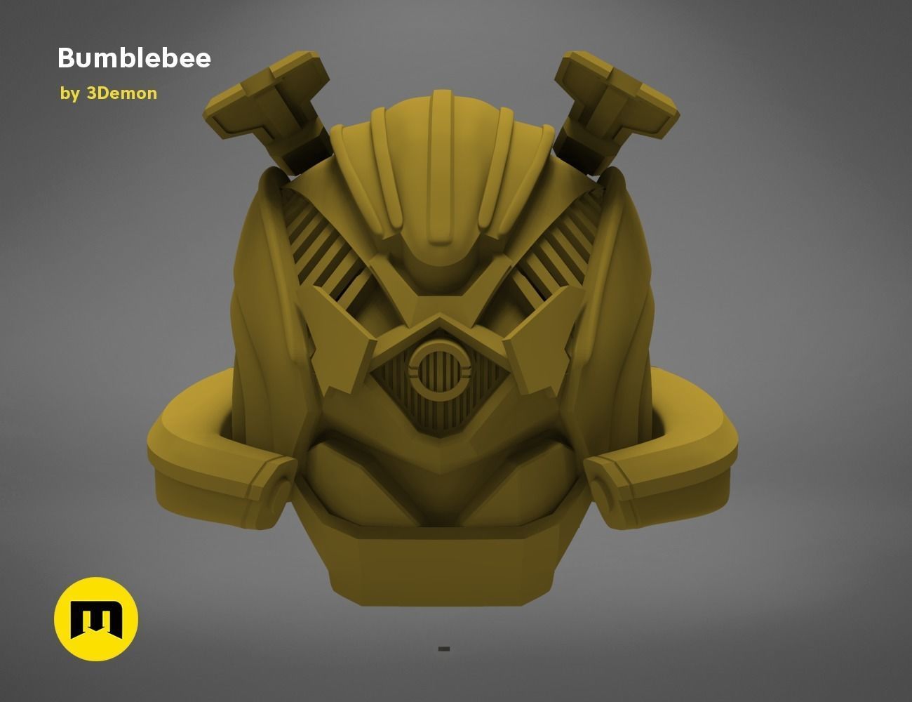 Bumblebee 2018 beetle wearable head  3D print model_15