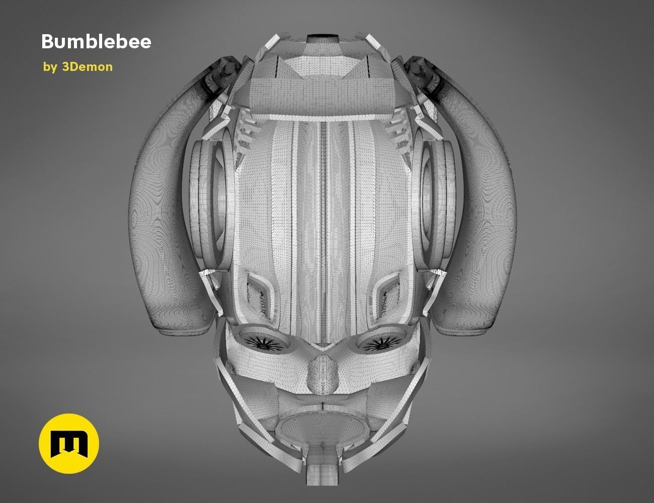 Bumblebee 2018 beetle wearable head  3D print model_24