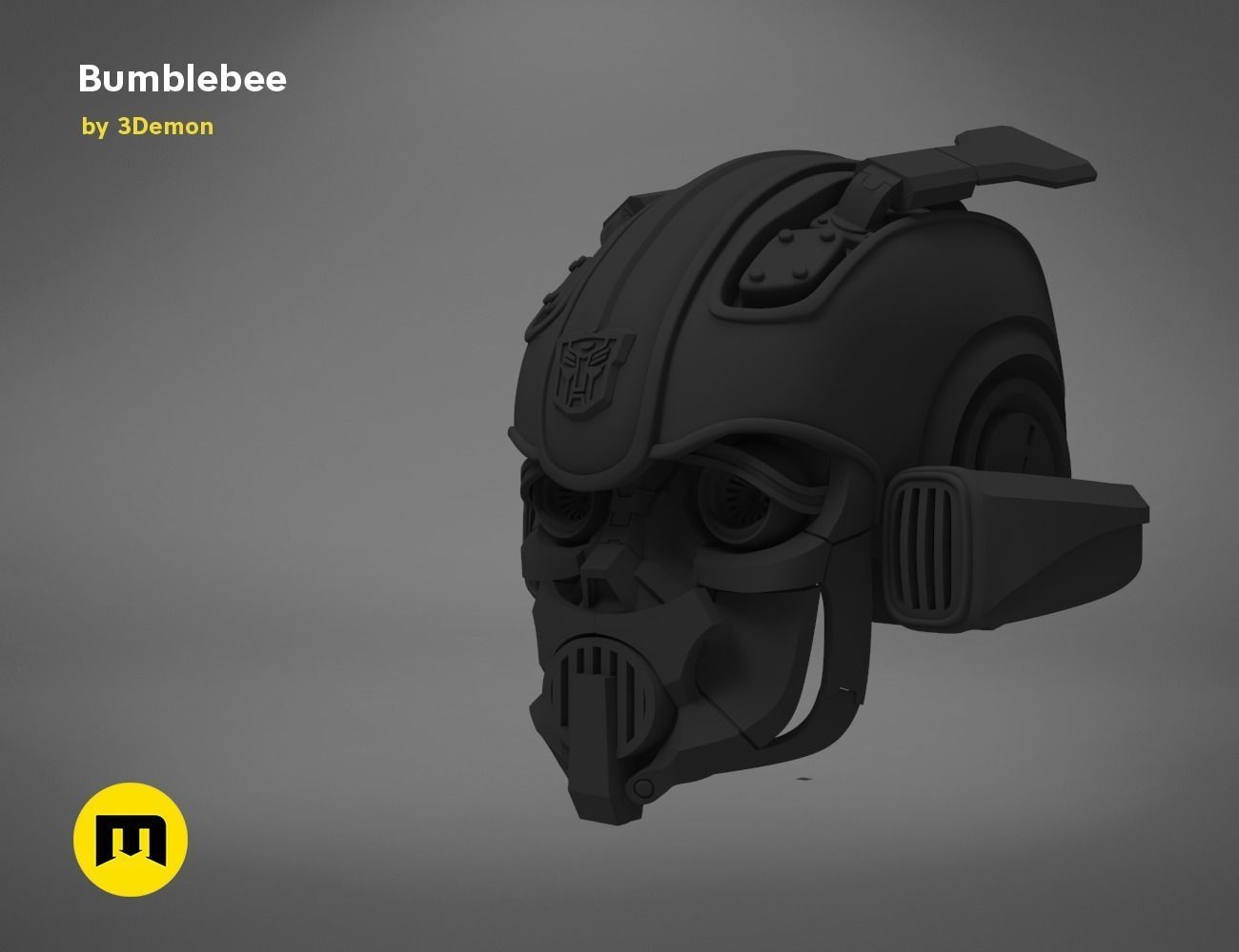 Bumblebee 2018 beetle wearable head  3D print model_39