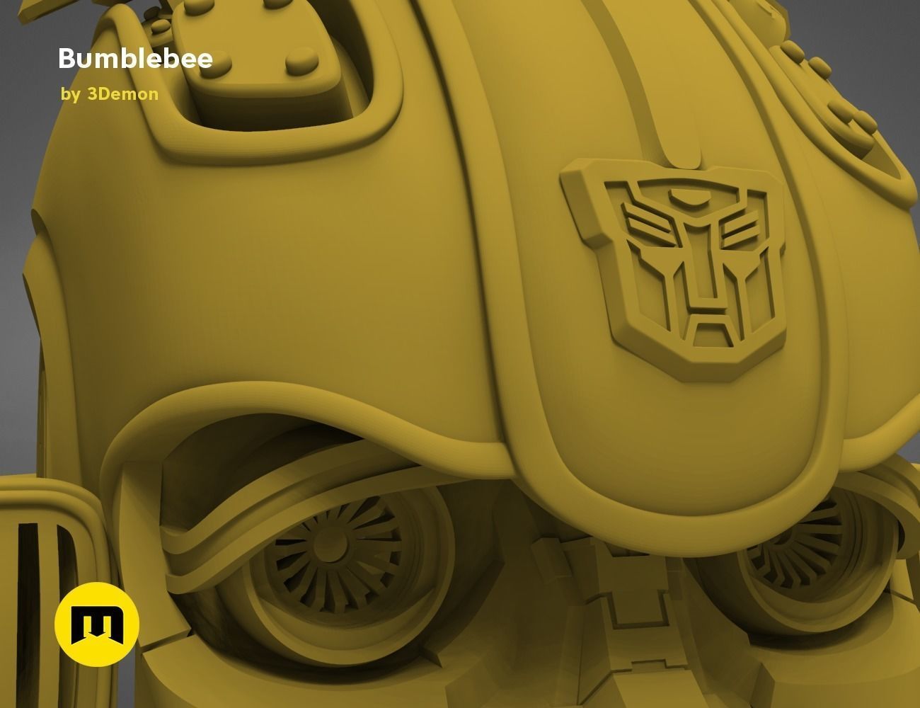 Bumblebee 2018 beetle wearable head  3D print model_12