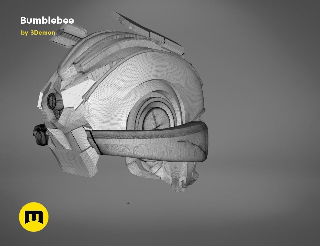 Bumblebee 2018 beetle wearable head  3D print model_23