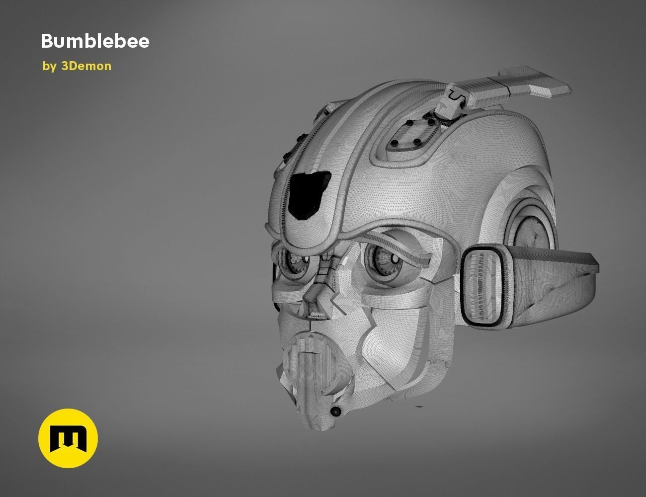 Bumblebee 2018 beetle wearable head  3D print model_22