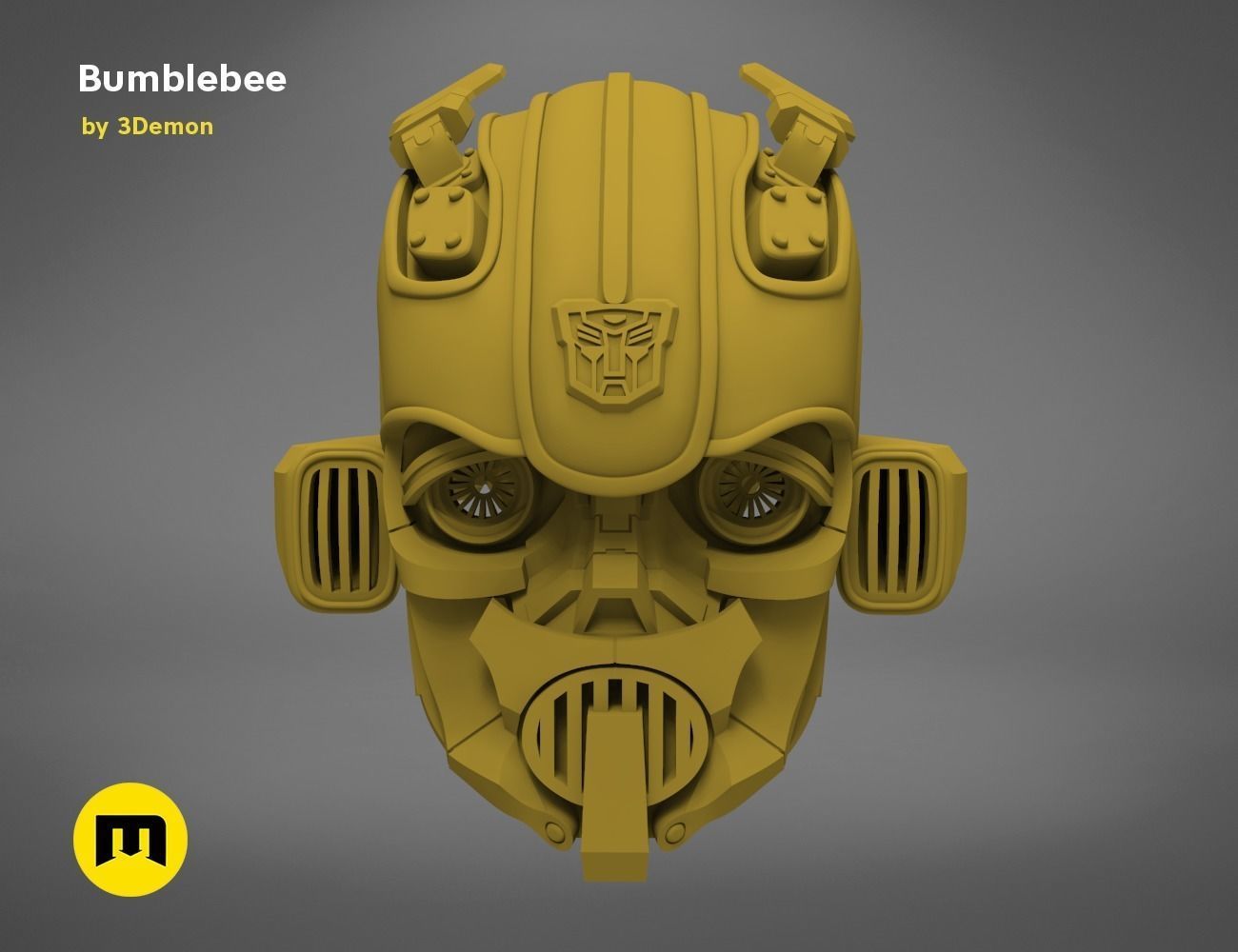 Bumblebee 2018 beetle wearable head  3D print model_16