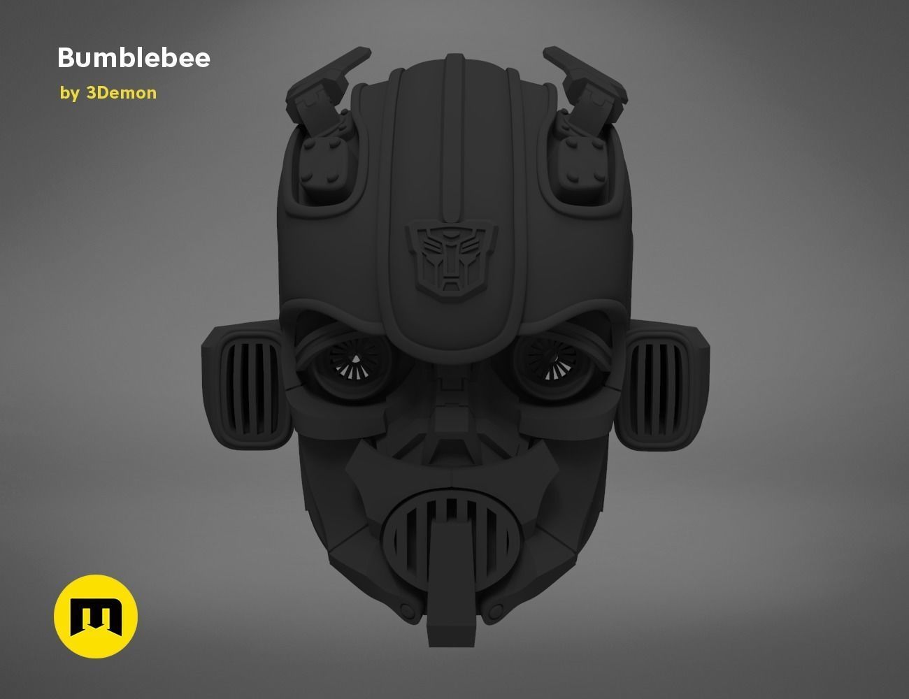 Bumblebee 2018 beetle wearable head  3D print model_37
