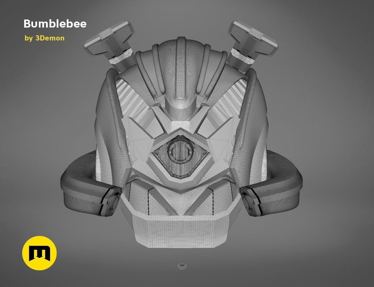 Bumblebee 2018 beetle wearable head  3D print model_19