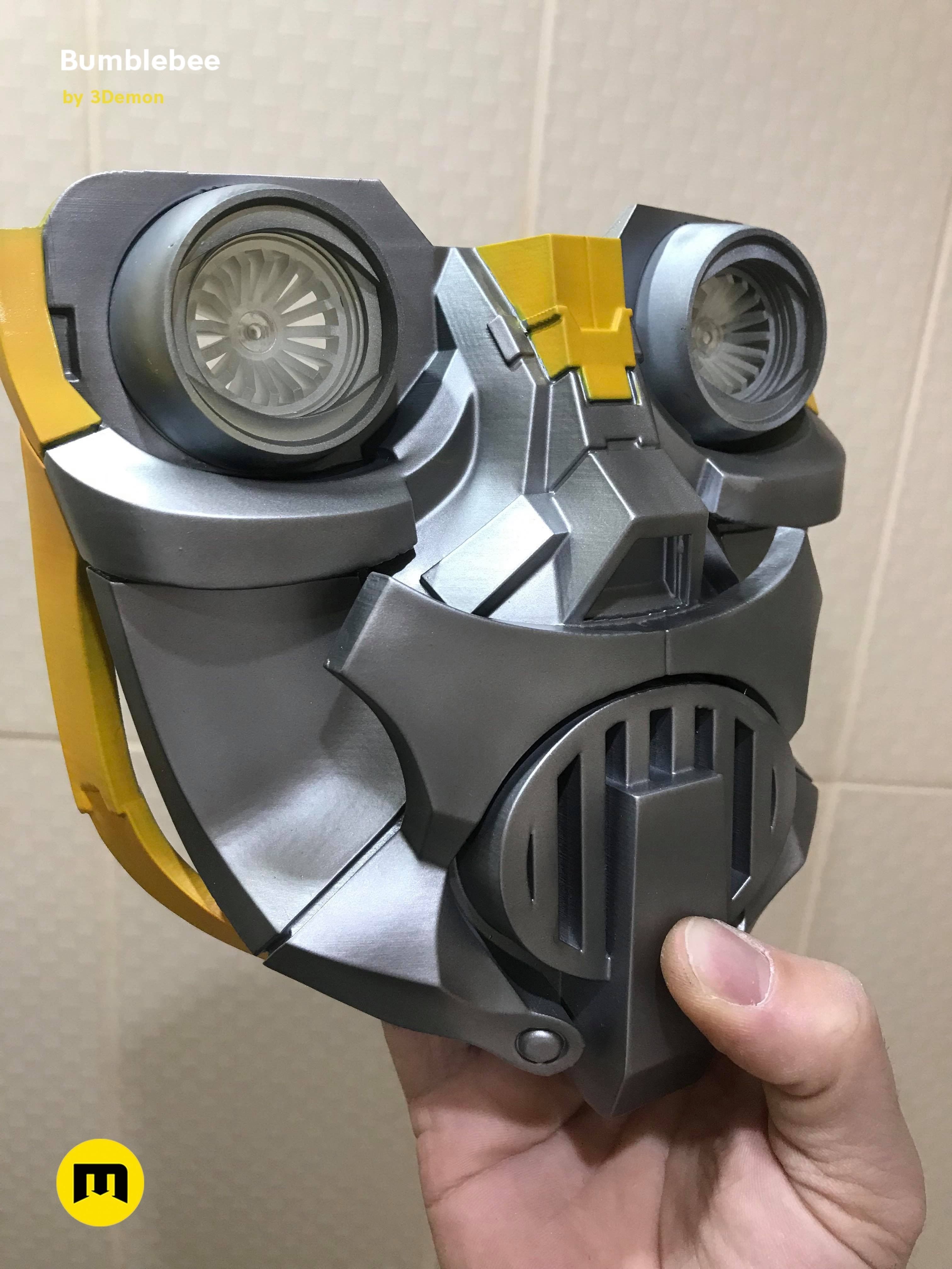 Bumblebee 2018 beetle wearable head  3D print model_6