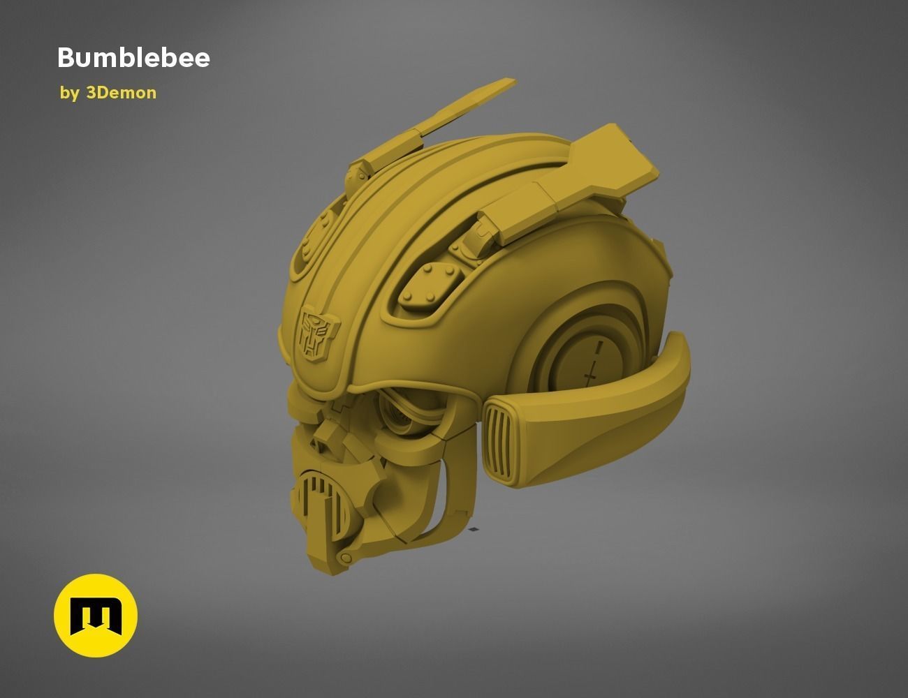 Bumblebee 2018 beetle wearable head  3D print model_11