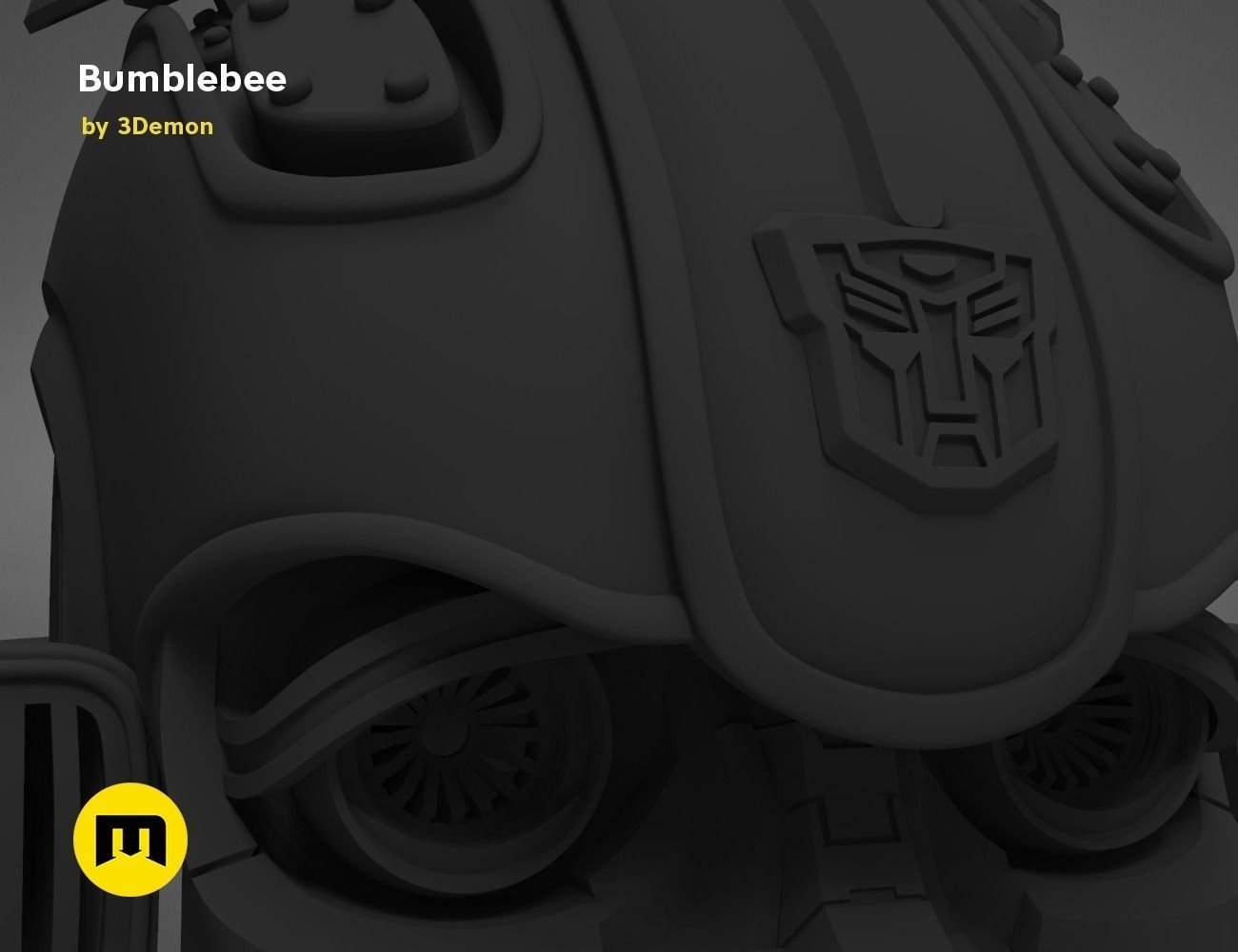 Bumblebee 2018 beetle wearable head  3D print model_32