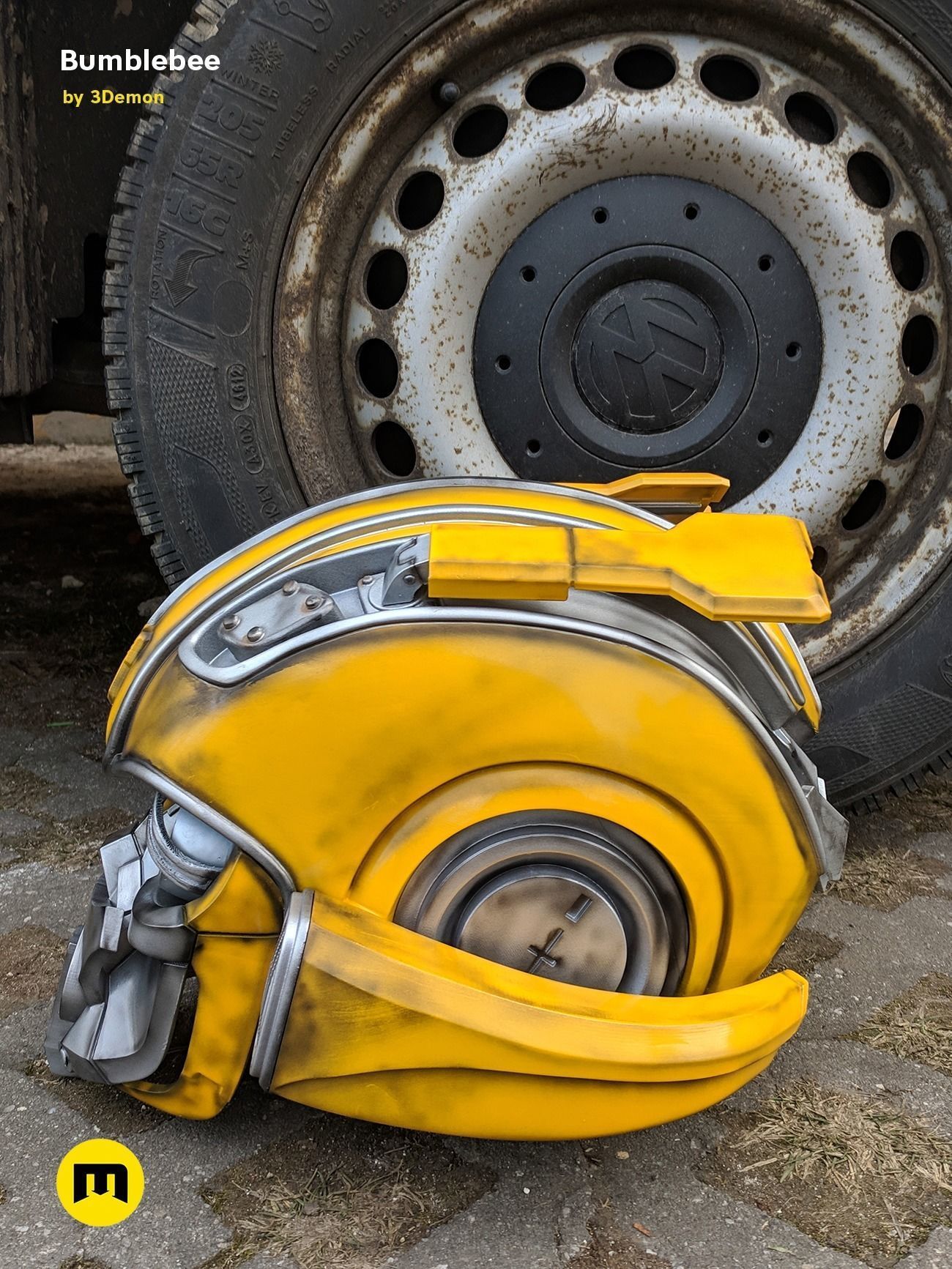 Bumblebee 2018 beetle wearable head  3D print model_5