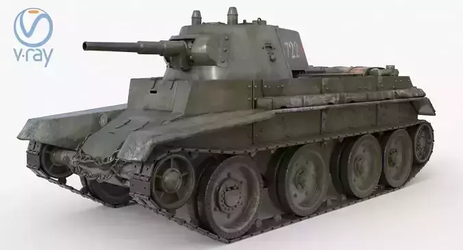 Tank BT 7 Soviet Vray  3D model