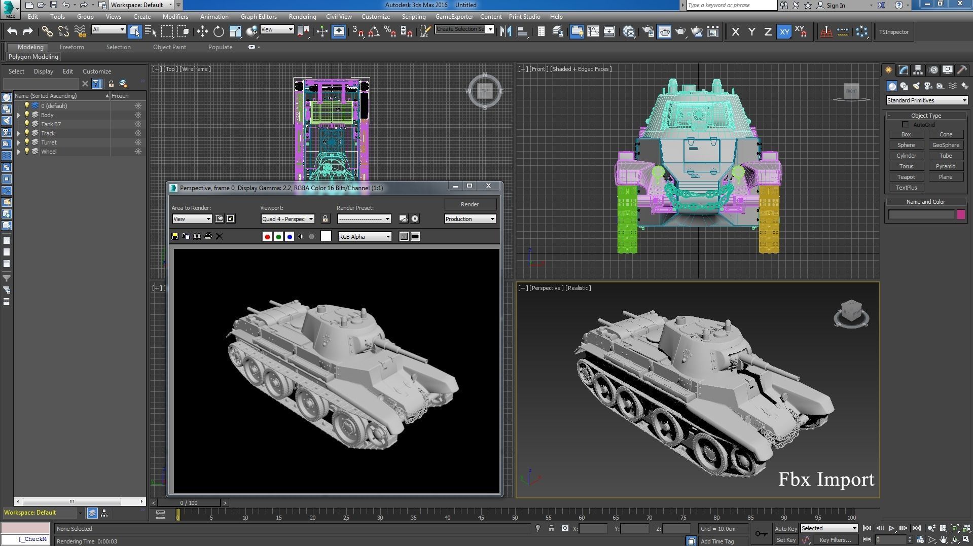 Tank BT 7 Clay Mental Ray 3D model_24