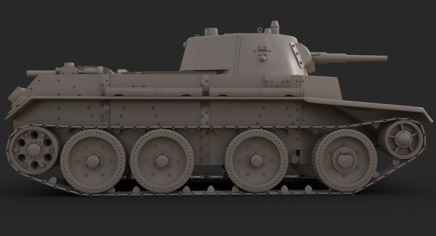 Tank BT 7 Clay Mental Ray 3D model_8