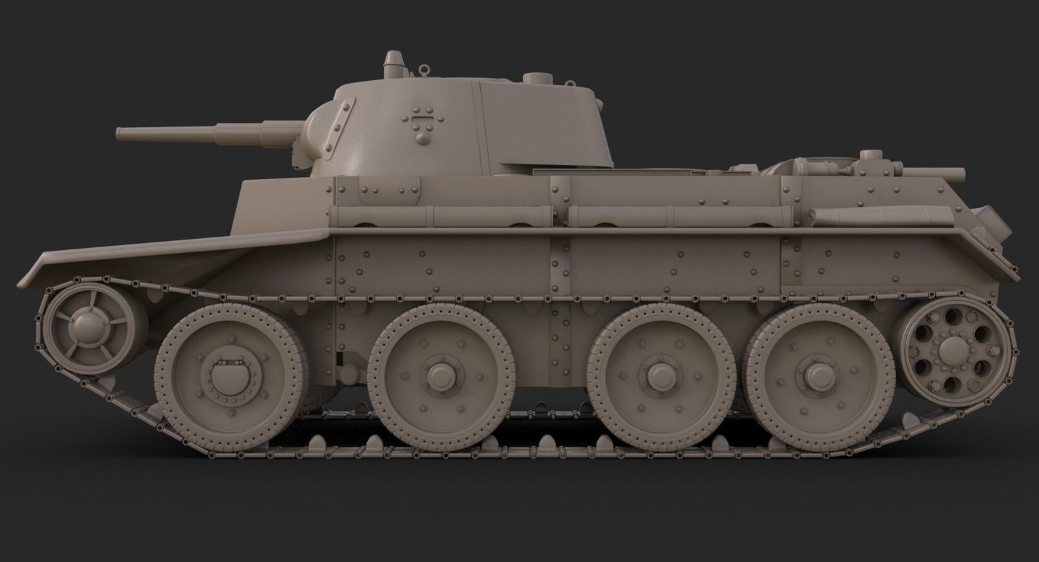 Tank BT 7 Clay Mental Ray 3D model_3