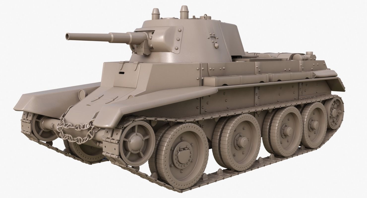 Tank BT 7 Clay Mental Ray 3D model_1