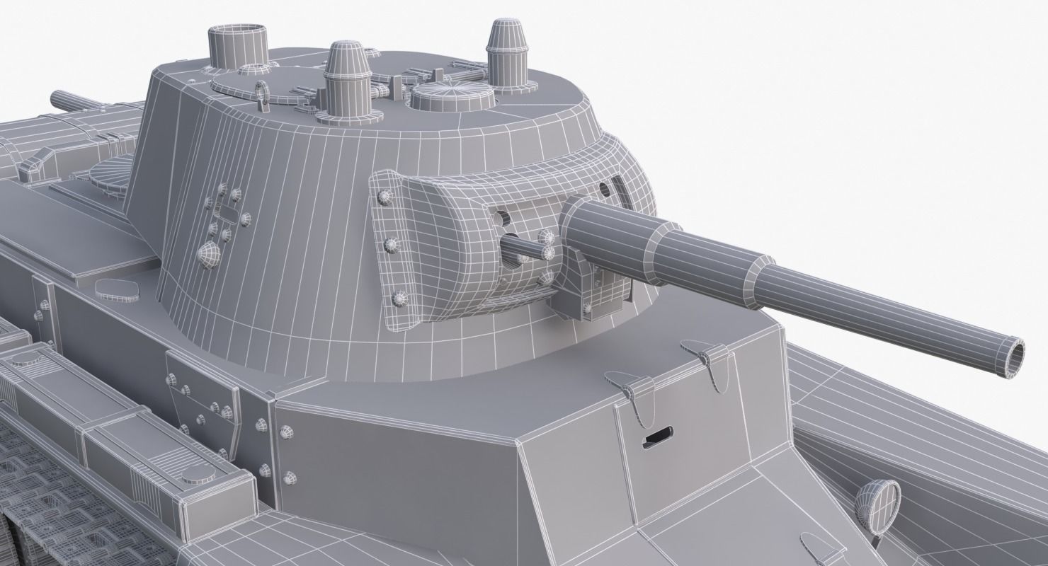 Tank BT 7 Clay Mental Ray 3D model_21