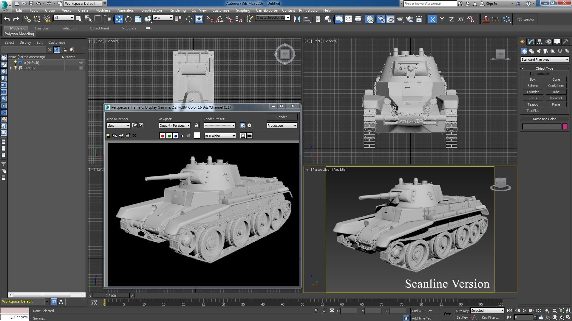 Tank BT 7 Clay Mental Ray 3D model_23