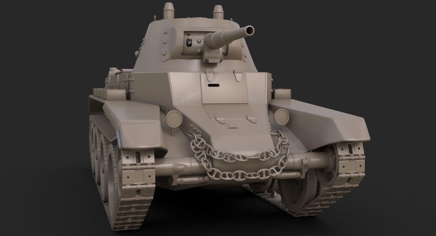 Tank BT 7 Clay Mental Ray 3D model_11