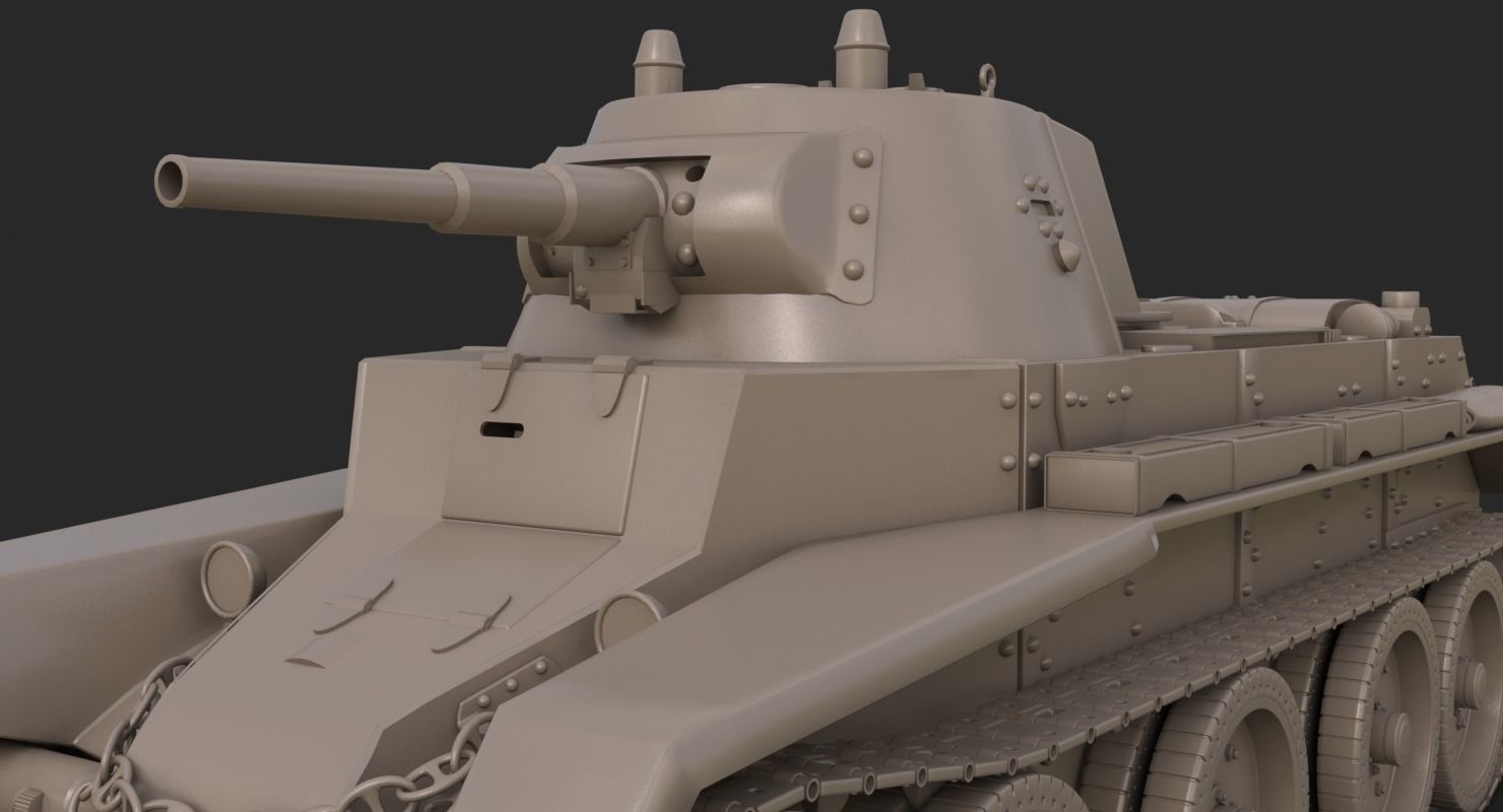 Tank BT 7 Clay Mental Ray 3D model_13