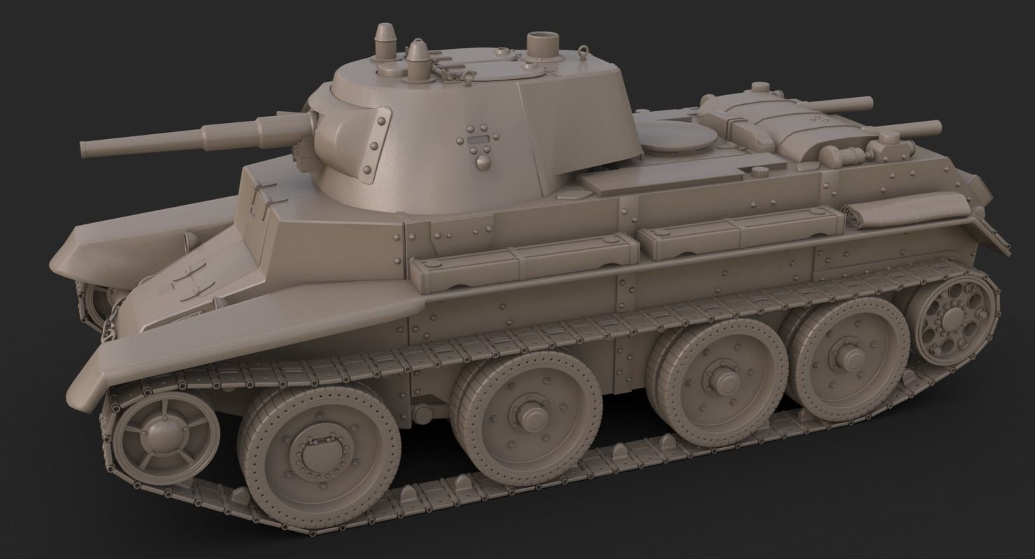Tank BT 7 Clay Mental Ray 3D model_2