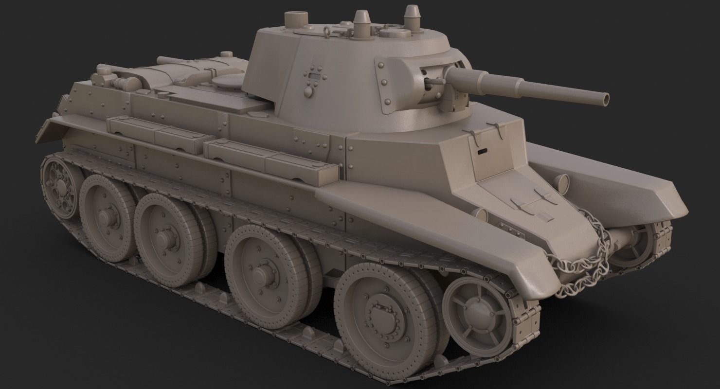 Tank BT 7 Clay Mental Ray 3D model_10