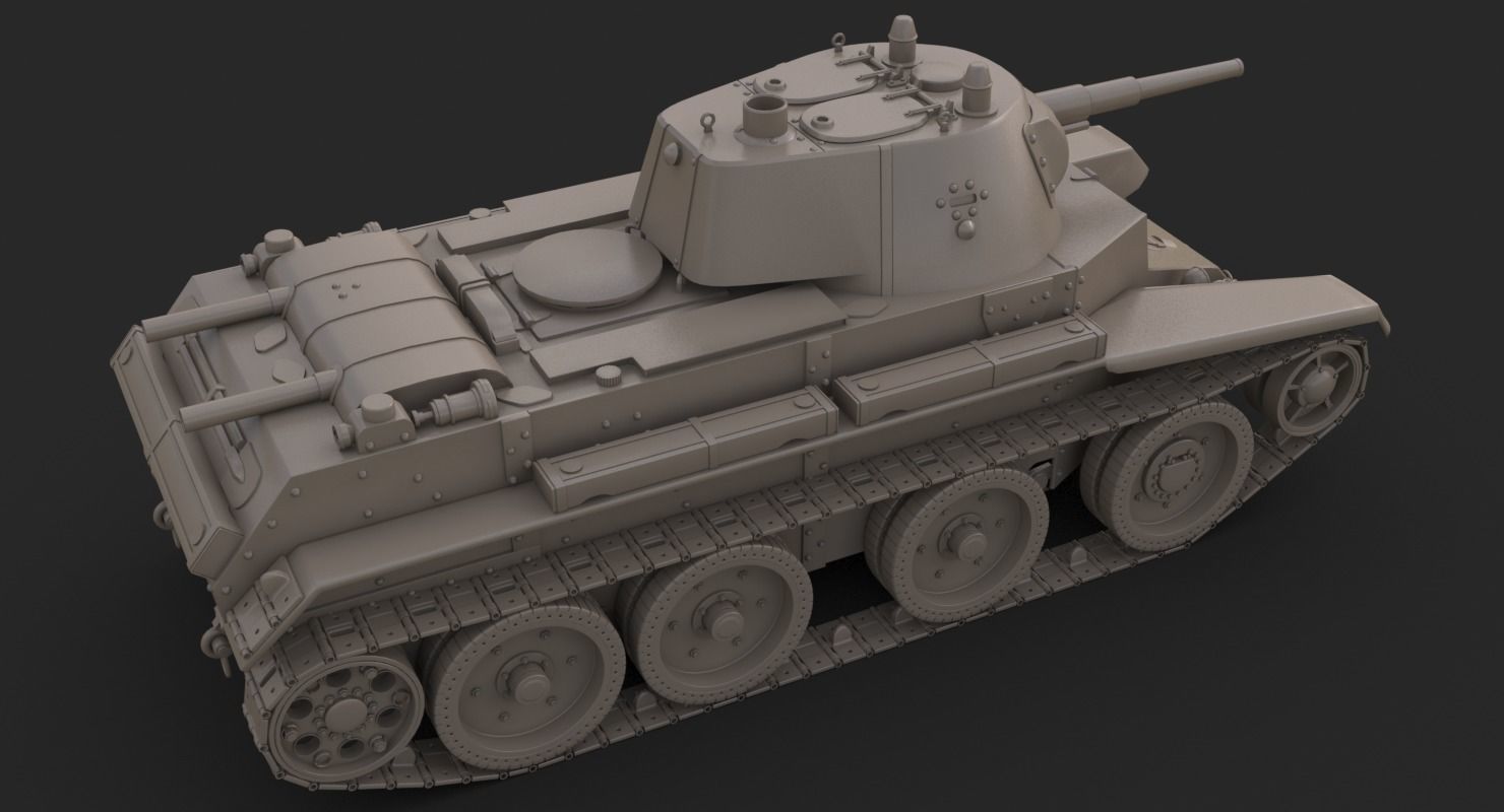 Tank BT 7 Clay Mental Ray 3D model_6