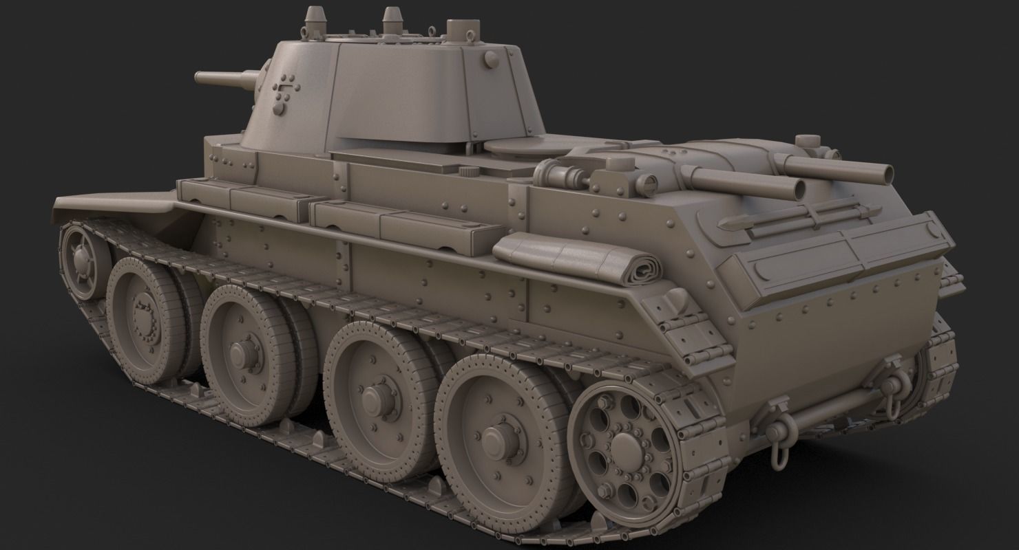 Tank BT 7 Clay Mental Ray 3D model_4