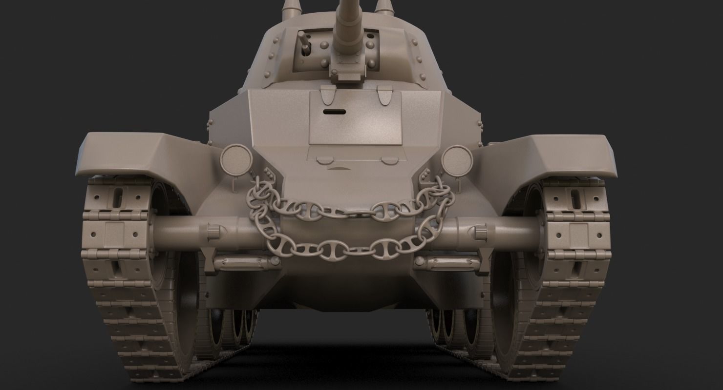 Tank BT 7 Clay Mental Ray 3D model_12