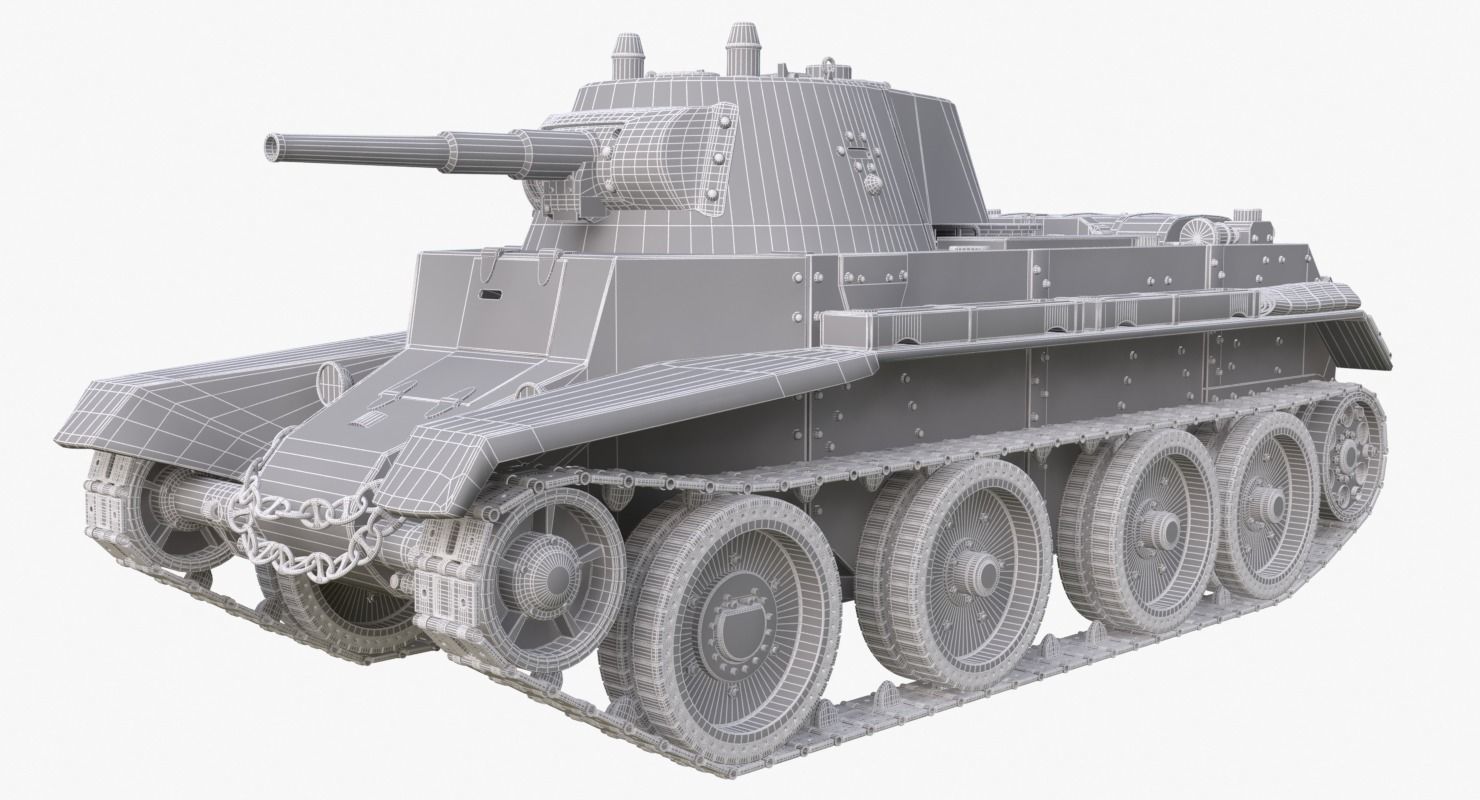 Tank BT 7 Clay Mental Ray 3D model_16