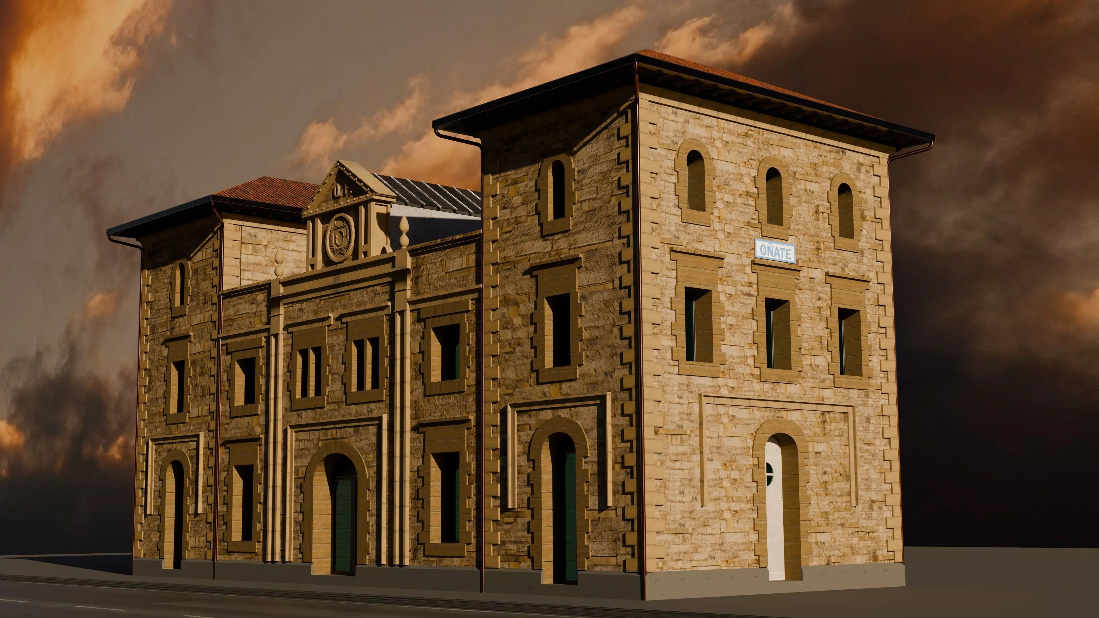 Railway station in Onati 3D model