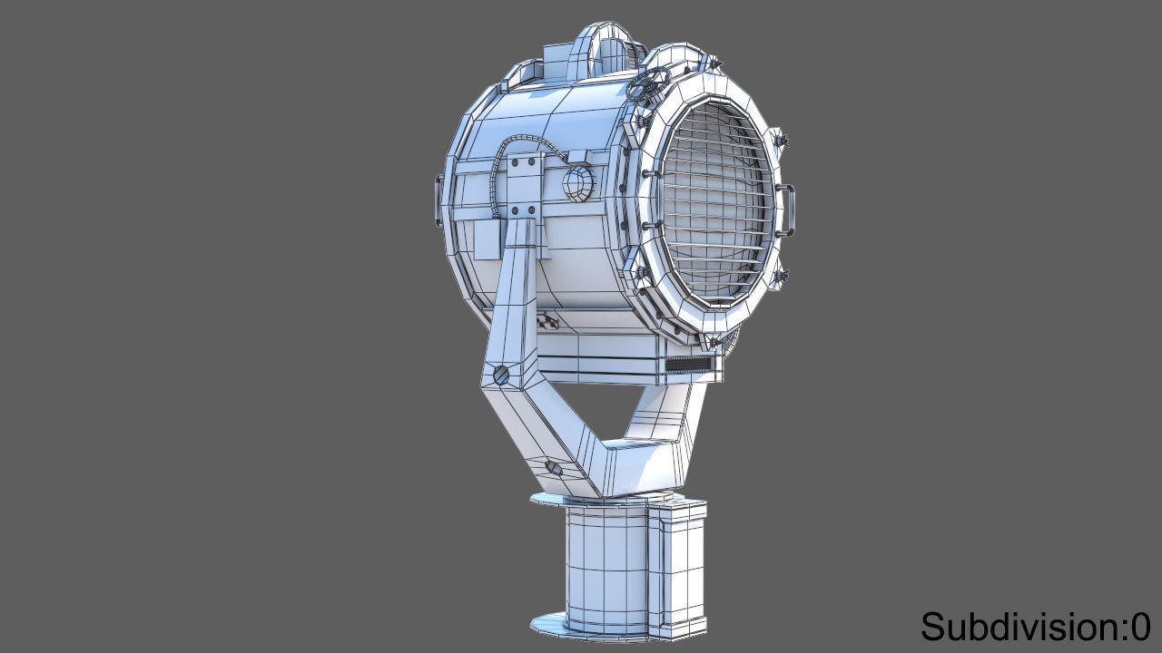 Searchlight speaker Low-poly 3D model_15