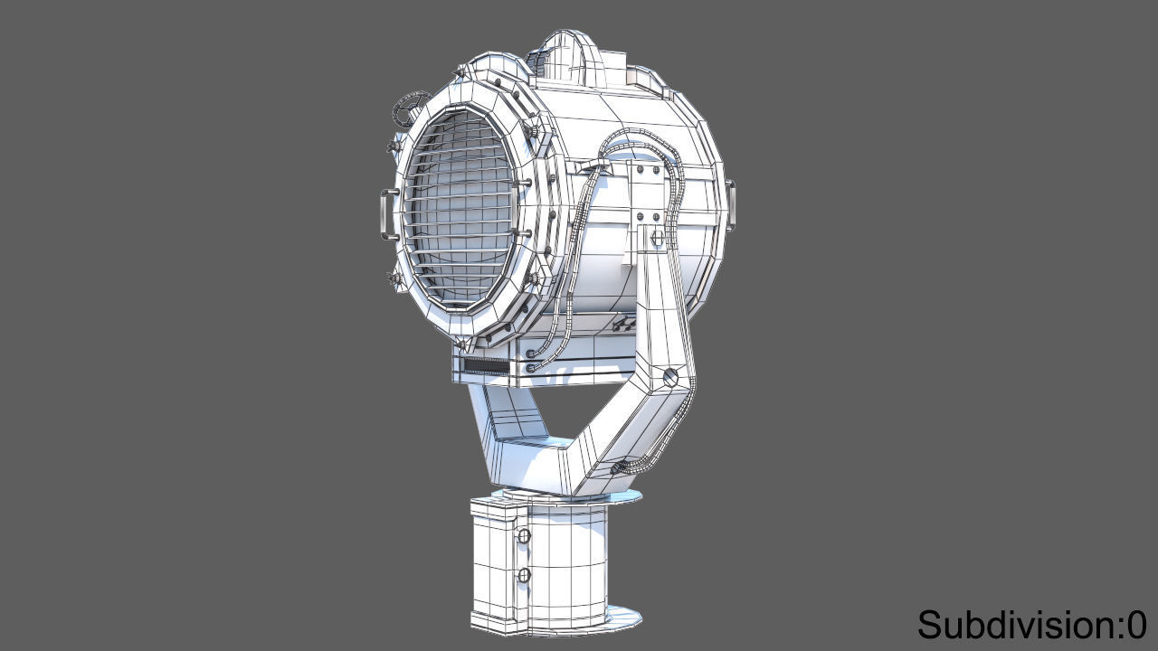 Searchlight speaker Low-poly 3D model_14