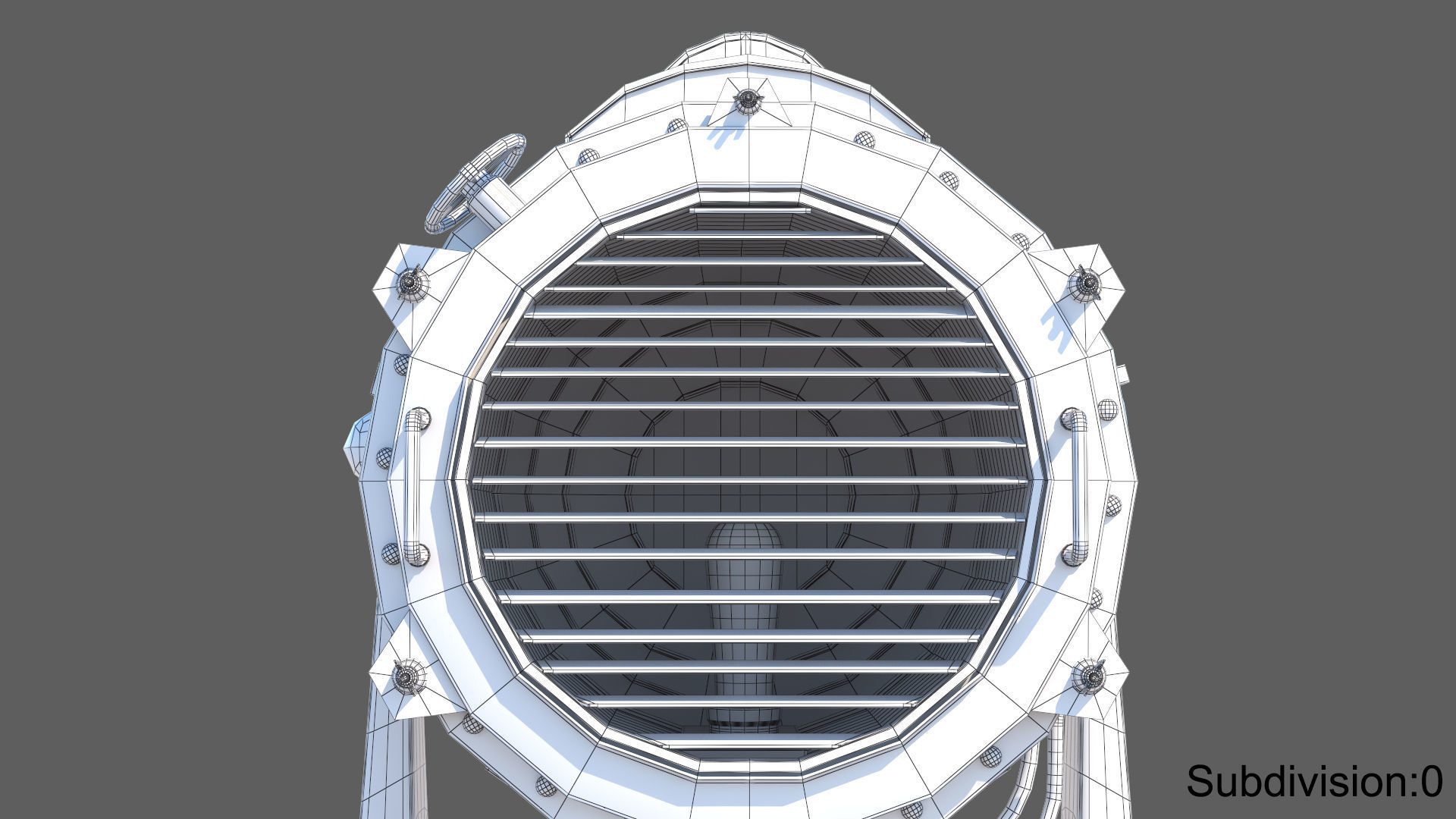 Searchlight speaker Low-poly 3D model_25