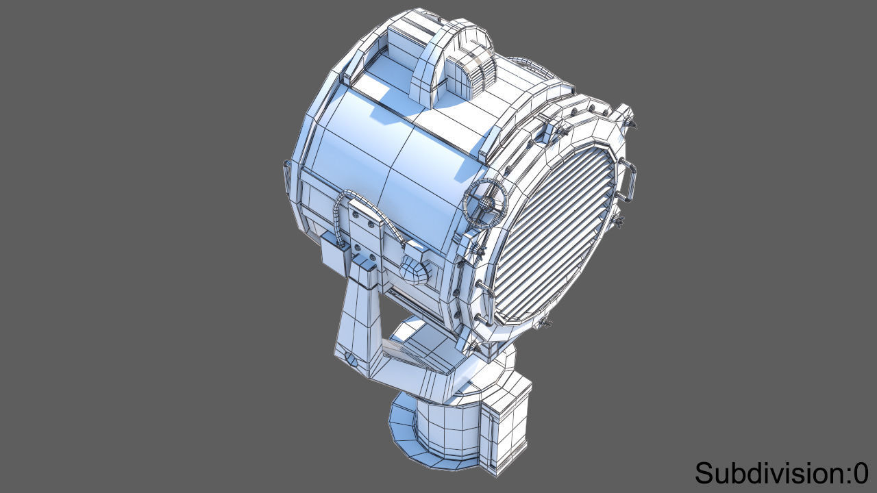 Searchlight speaker Low-poly 3D model_19