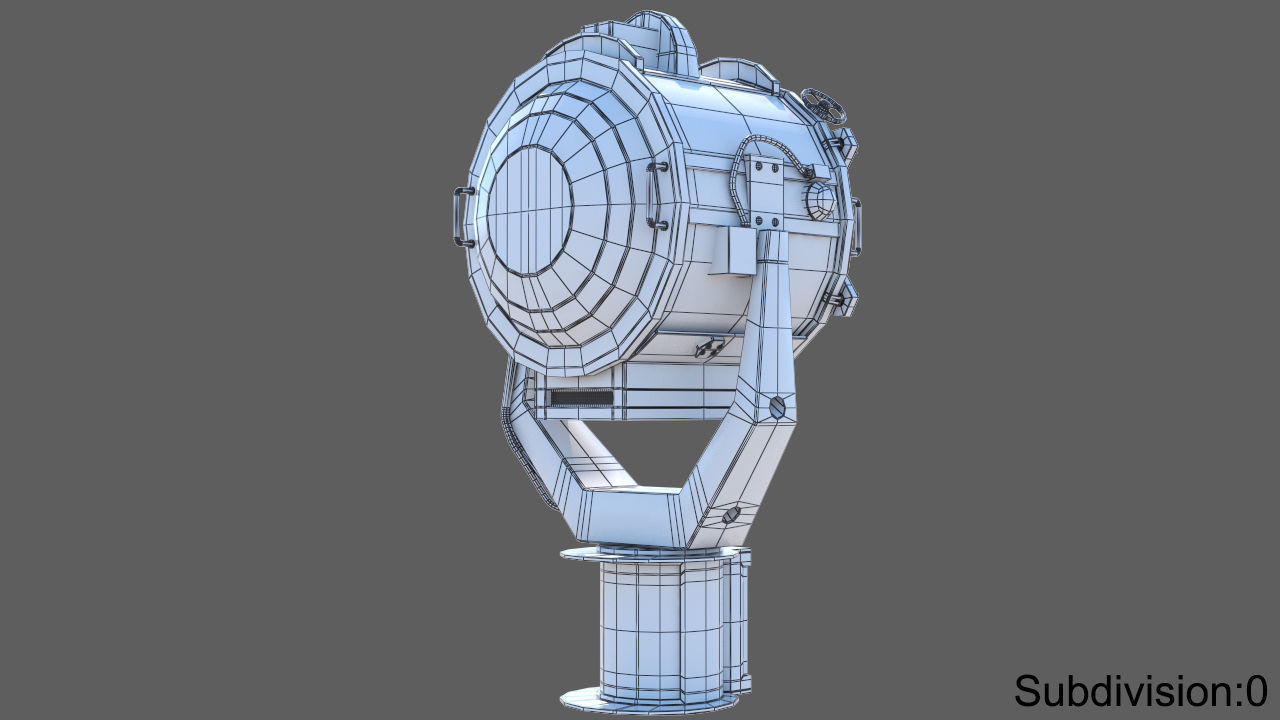 Searchlight speaker Low-poly 3D model_17