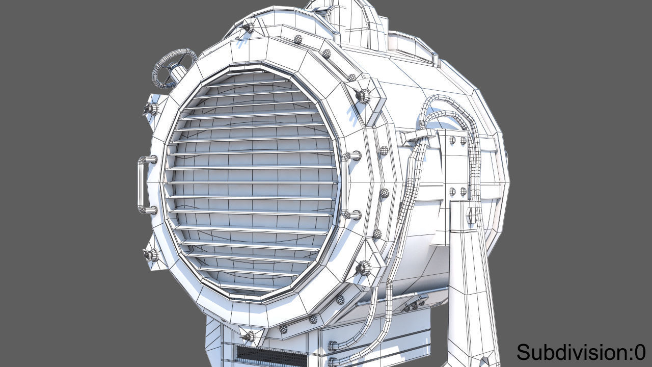 Searchlight speaker Low-poly 3D model_21