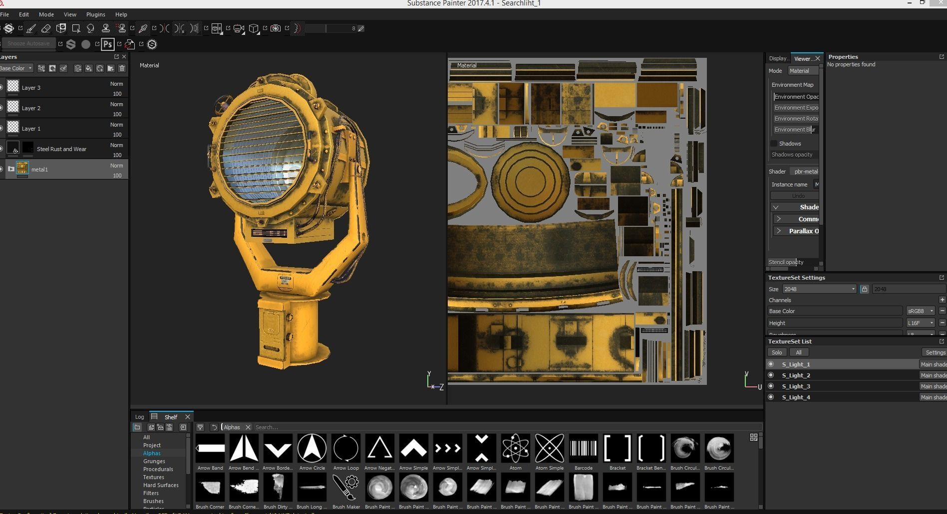 Searchlight speaker Low-poly 3D model_4