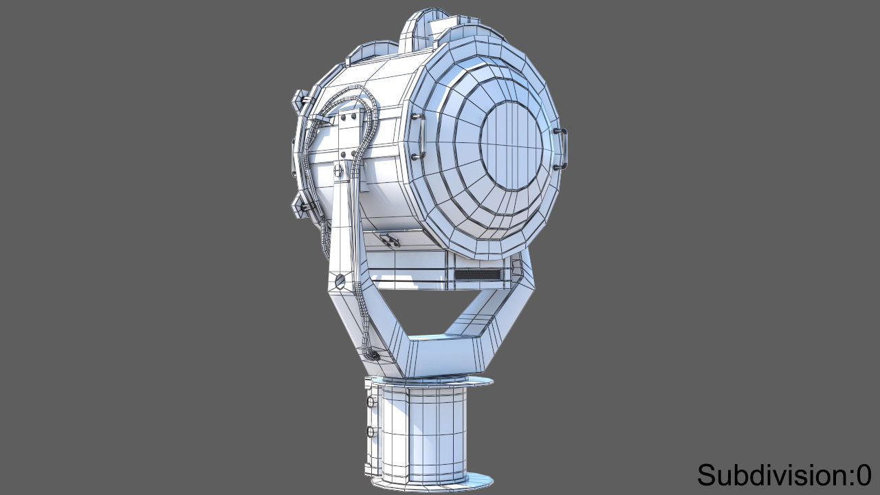 Searchlight speaker Low-poly 3D model_16