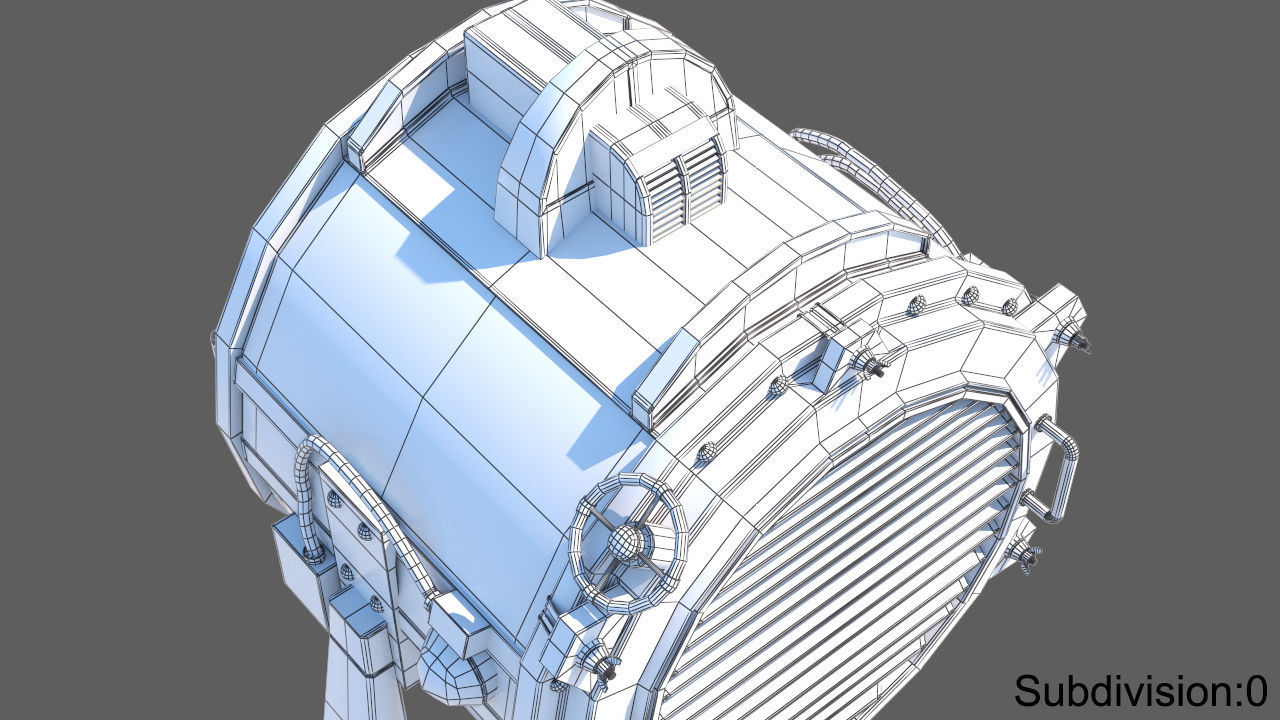 Searchlight speaker Low-poly 3D model_22