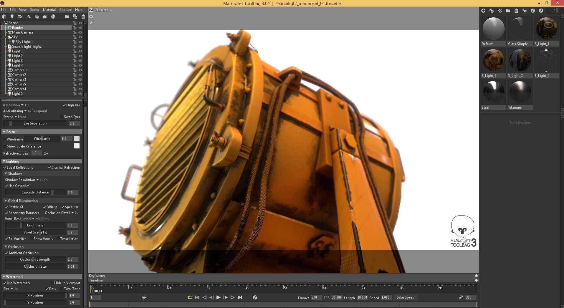 Searchlight speaker Low-poly 3D model_3