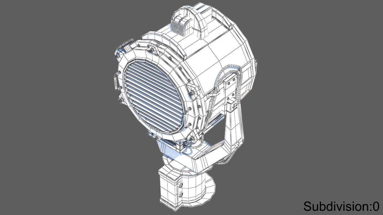 Searchlight speaker Low-poly 3D model_18