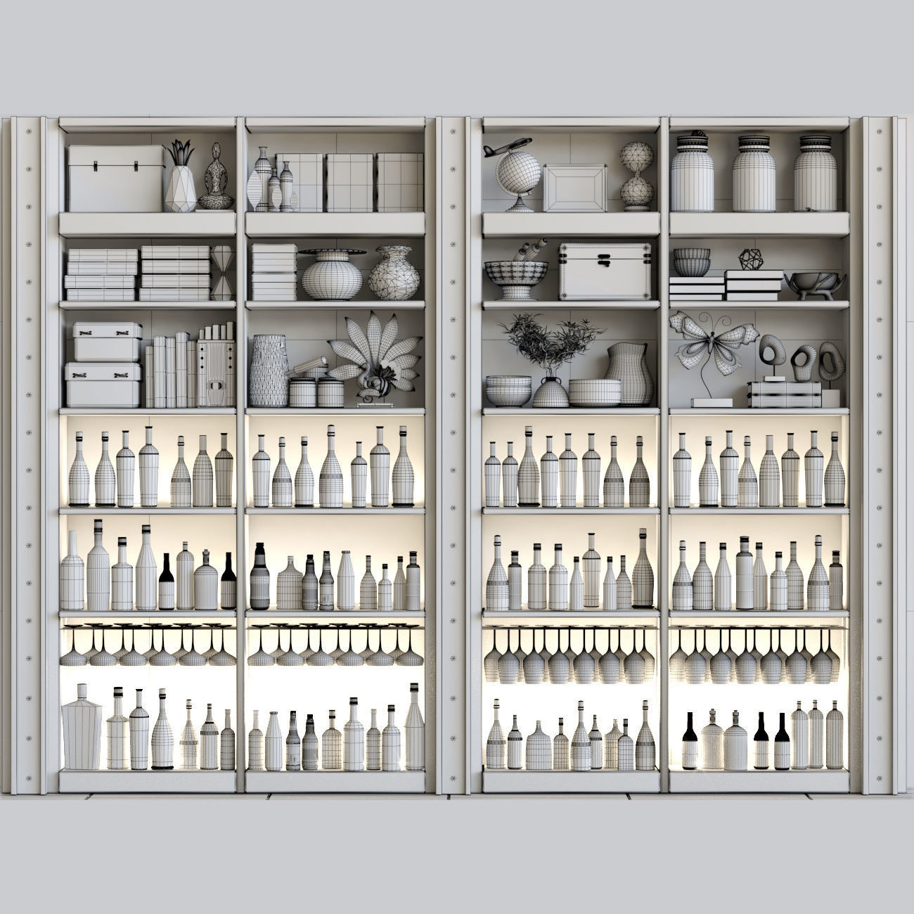 Alcohol Bar Set 3 3D model_1