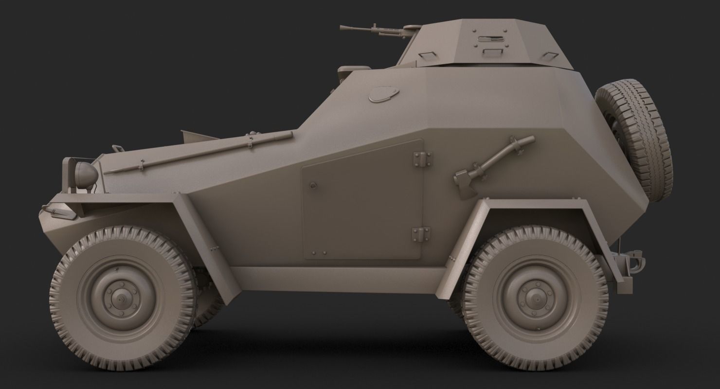 BA 64 Clay Mental Ray 3D model_3