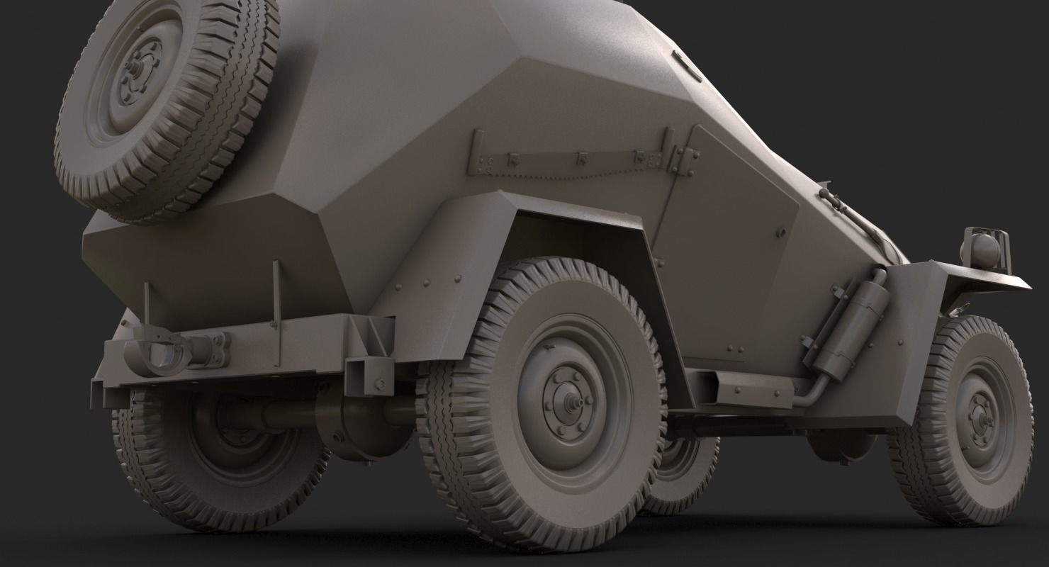 BA 64 Clay Mental Ray 3D model_7