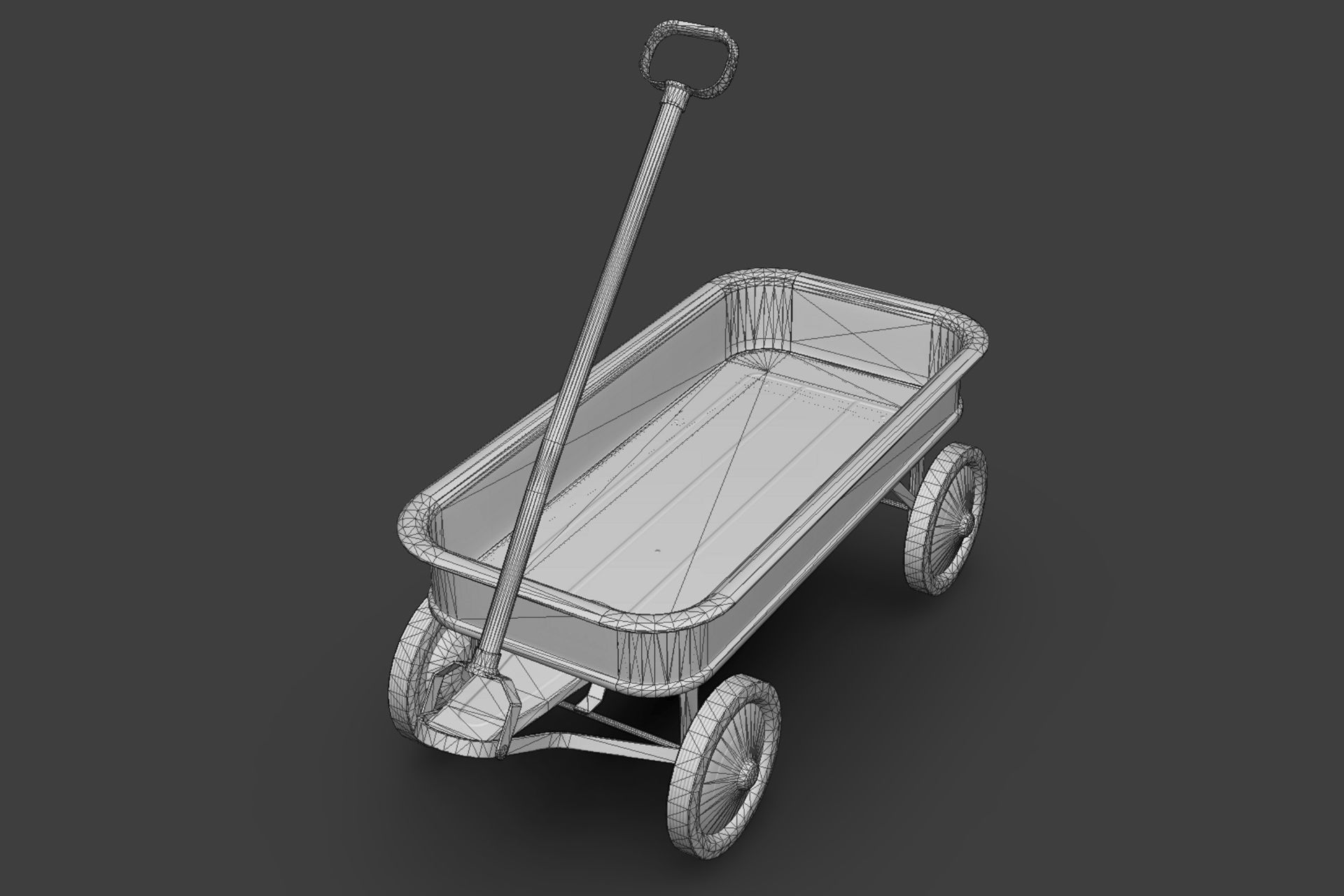 Toy Cart Low-poly 3D model_7