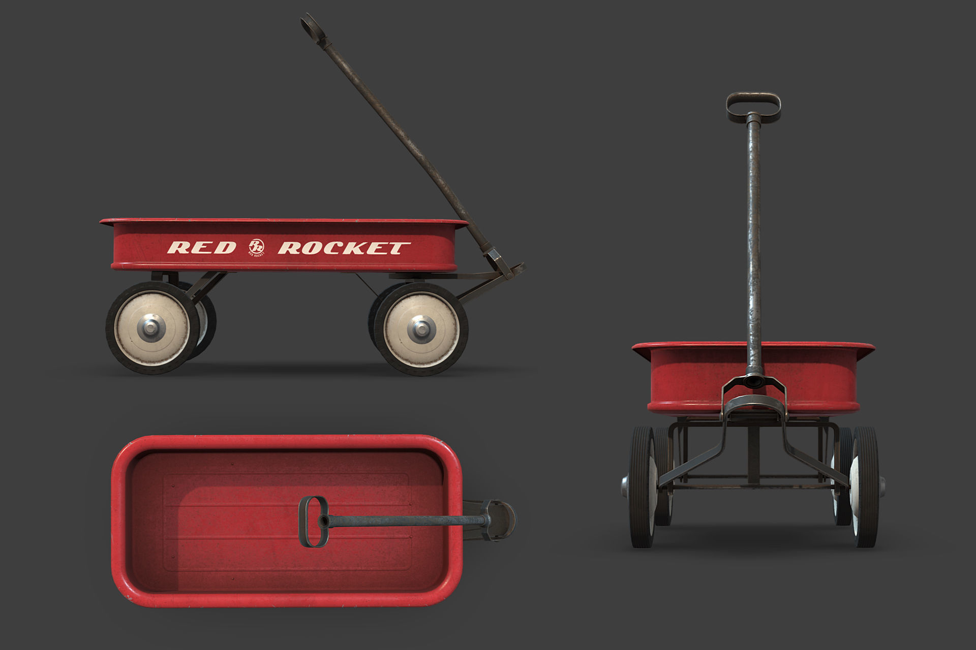Toy Cart Low-poly 3D model_11