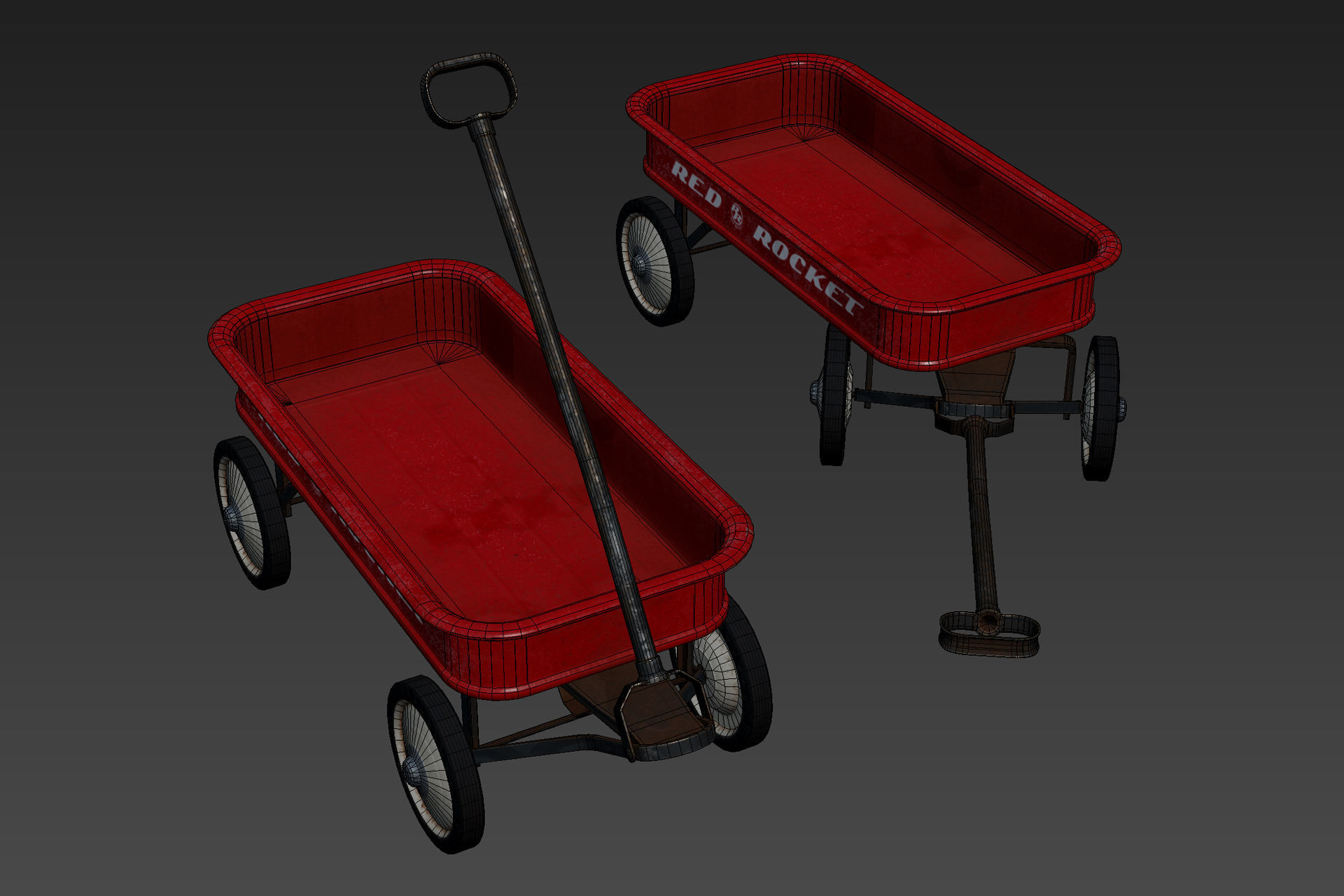 Toy Cart Low-poly 3D model_12