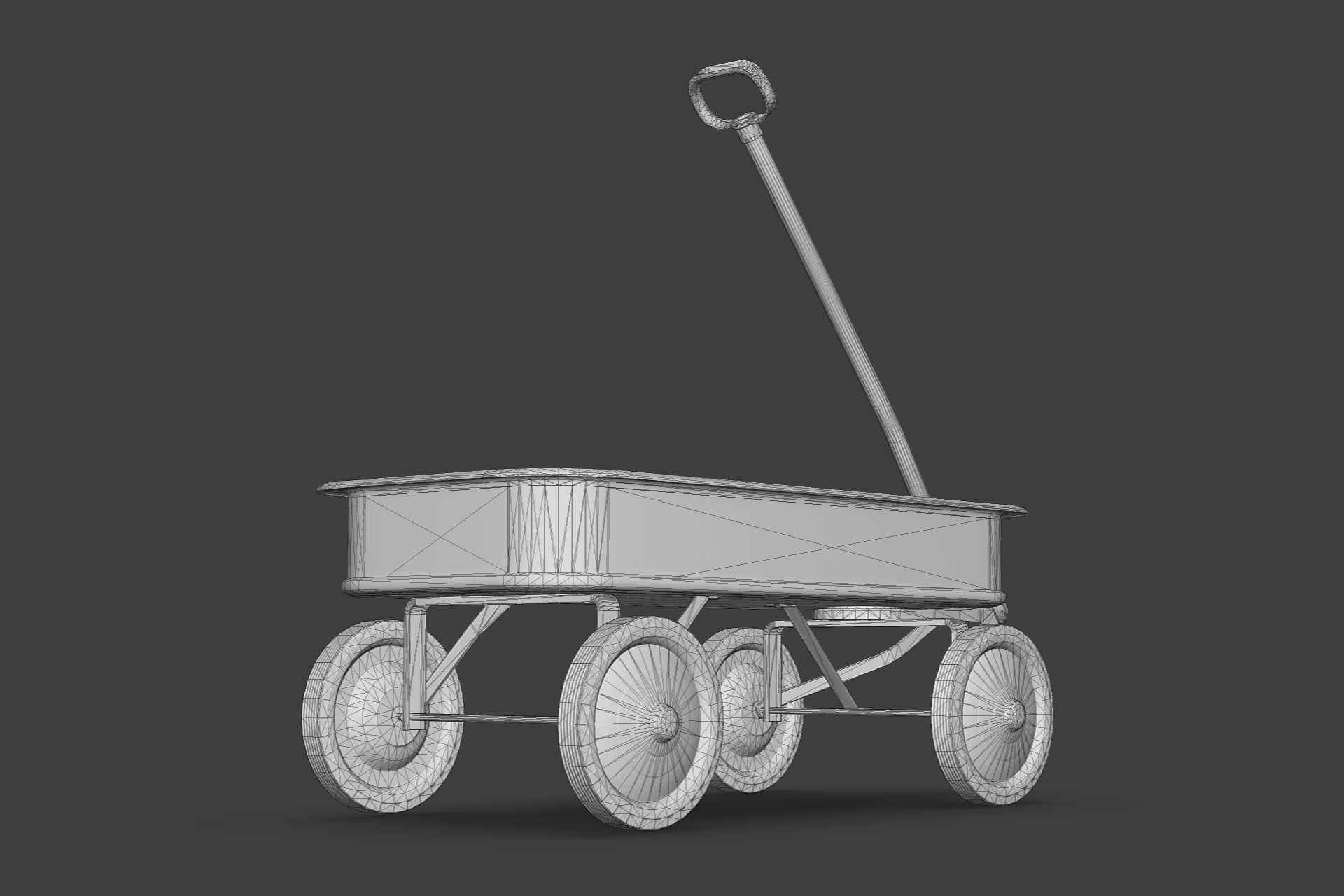 Toy Cart Low-poly 3D model_3