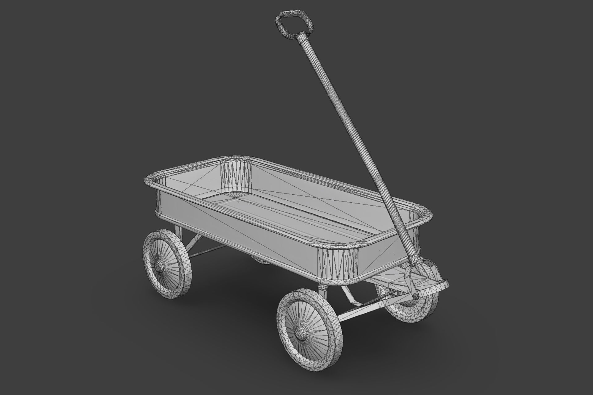 Toy Cart Low-poly 3D model_1