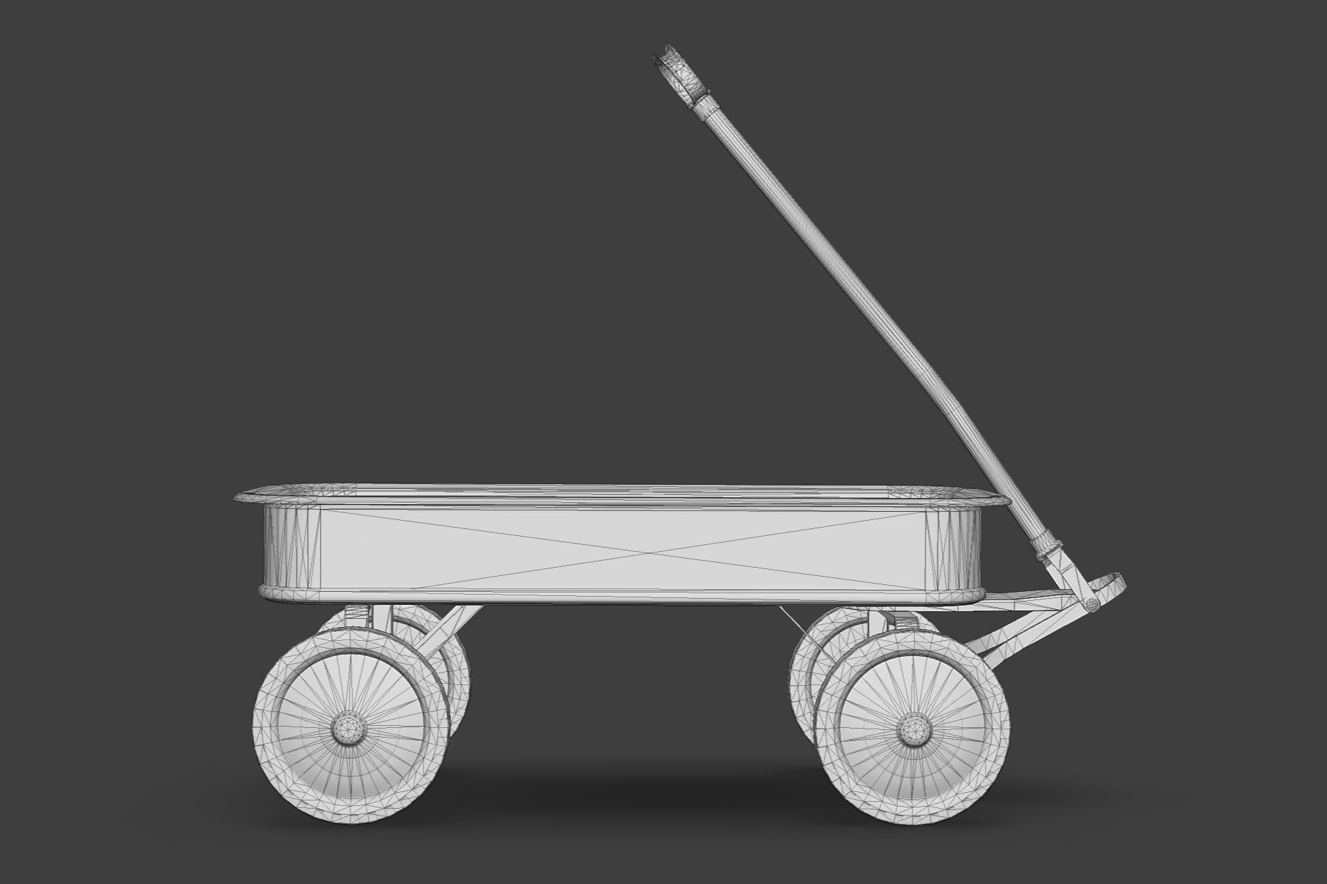 Toy Cart Low-poly 3D model_5