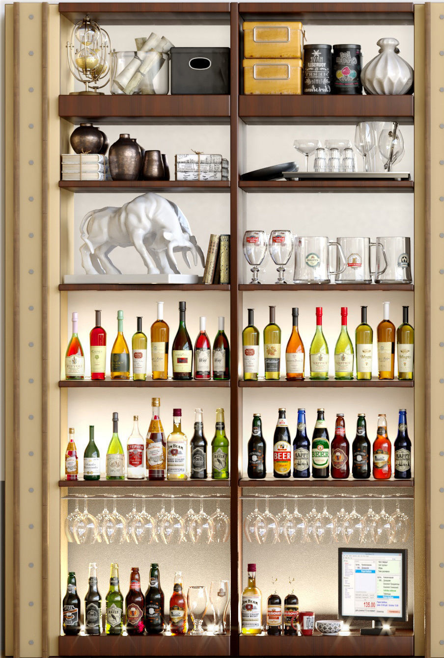 Alcohol Bar Set 4 3D model_2